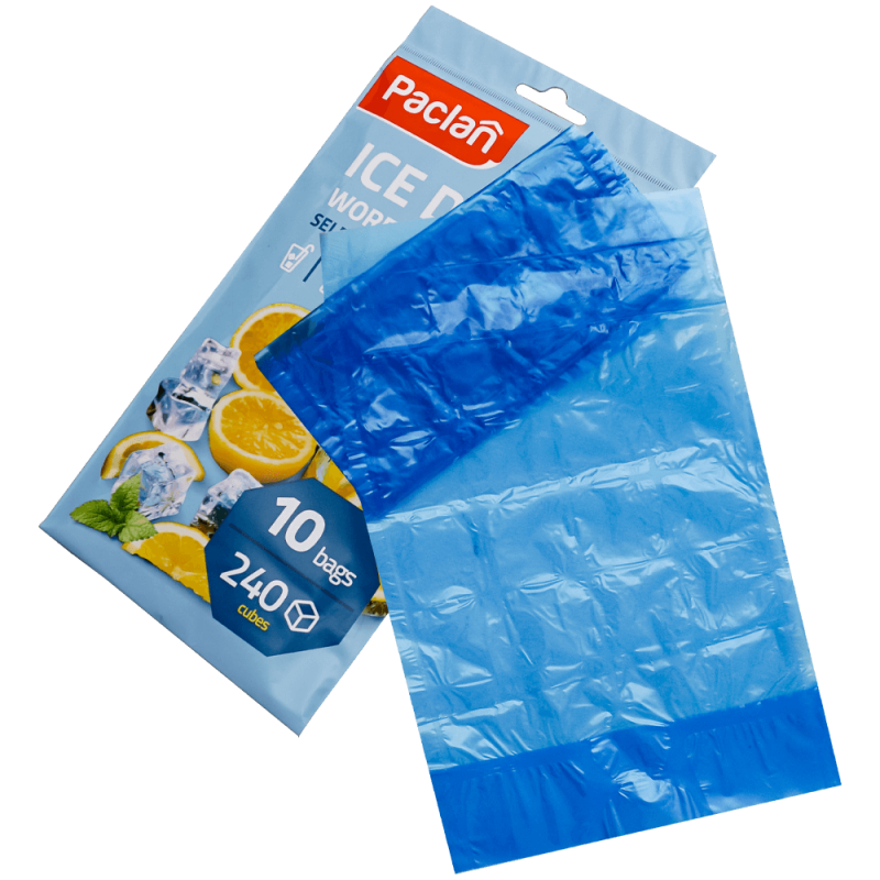 Pungi pentru gheata cu autoinchidere, 10 buc, Paclan, 240 de cuburi/tipla